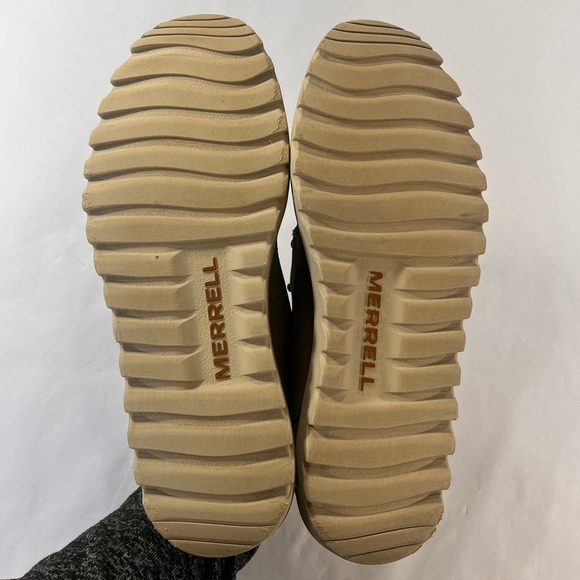 Merrell Downtown Shoe Mens 9 Stone Brown Leather Perforated Casual Light Sneaker - Picture 8 of 12